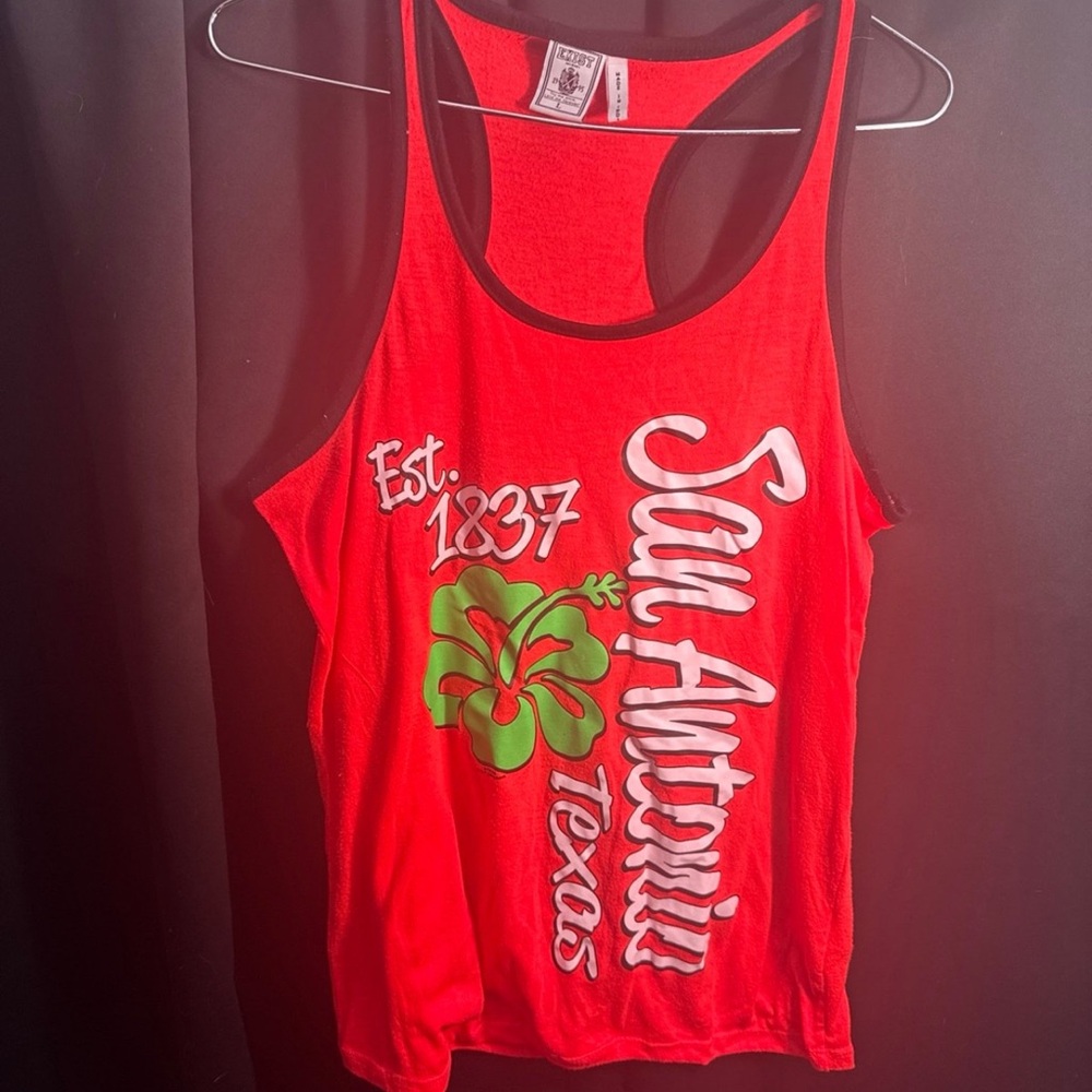 Established 1837 Red San Antonio Texas Tank Top L